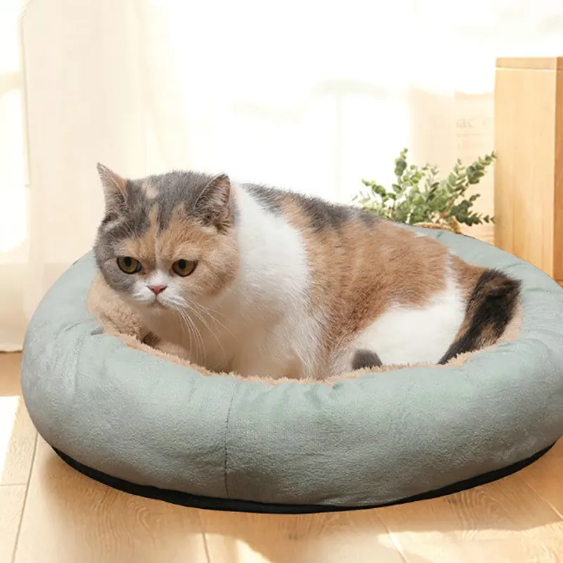 Cama redonda de esponja para animais de estimação